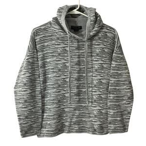 Rachel Zoe womens Pullover Hoodie Sweater Large Grey Cotton Blend Hooded